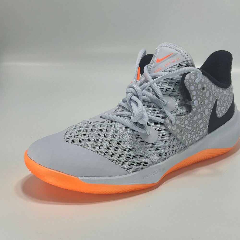 Mens Nike Zoom Hyperspeed Court SE DJ4476-900 Size 8 Gray Orange Mesh Shoes
